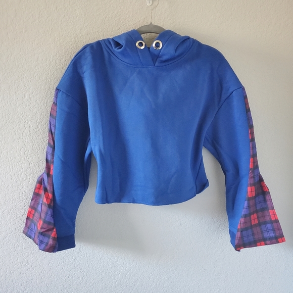 LF BSBW mix media cropped sweatshirt hoodie NWT - Picture 1 of 10